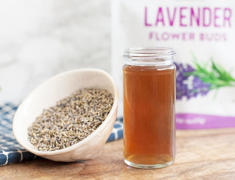 lavender simple syrup with nature restore organic lavender flowers