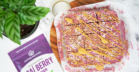 Raw Vegan Acai Peanut Butter Protein Bars