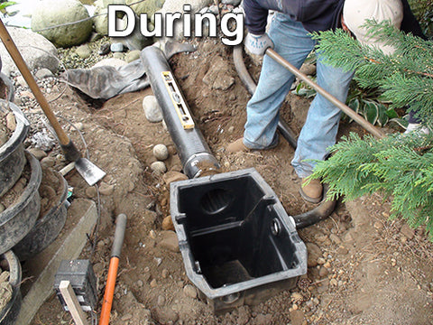 Remotely installing a HydroClean pond skimmer away from the pond edge