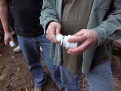 How to build a water garden pond - apply silicone to the outlet port's male pipe adaptor