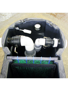Pumps using left and  outlets of the Pelican HydroClean Pond Skimmer