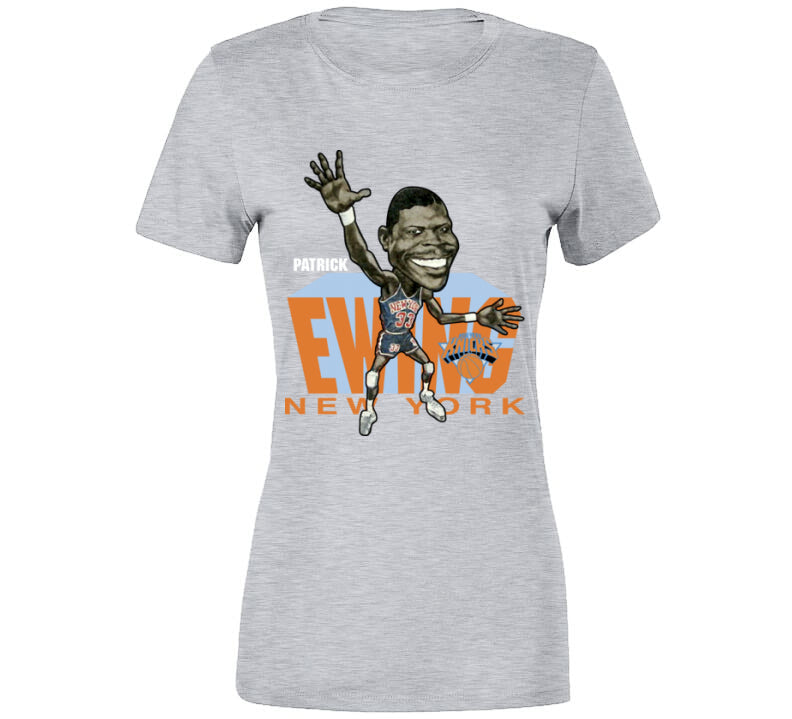 1) Patrick Ewing New York Basketball Retro Caricature T Shirt RetroCaricatureTshirts