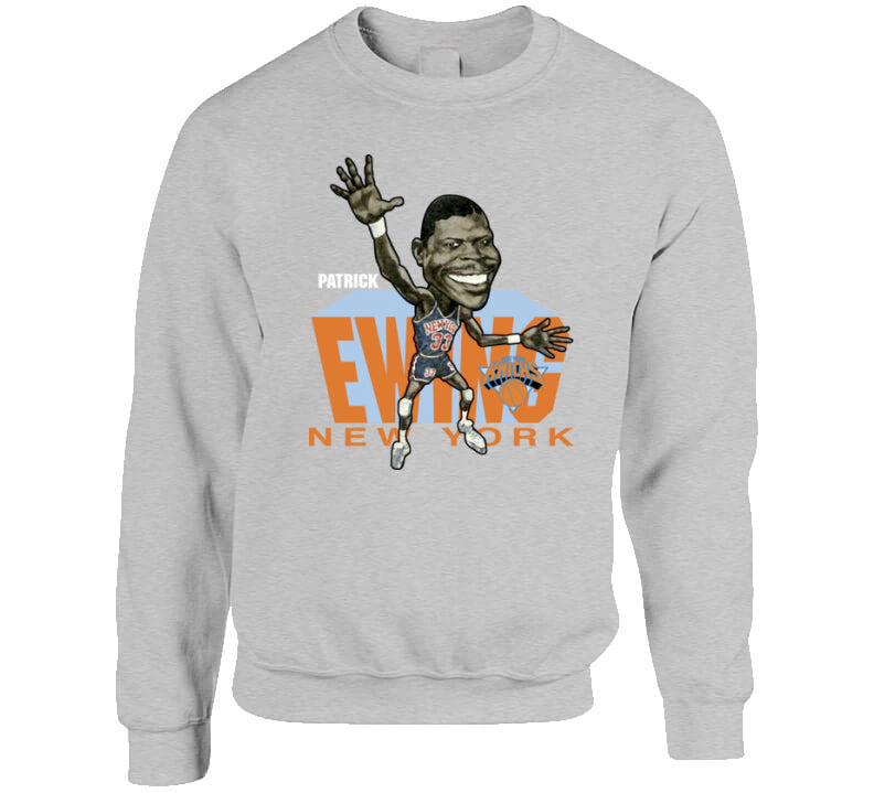 1) Patrick Ewing New York Basketball Retro Caricature T Shirt RetroCaricatureTshirts