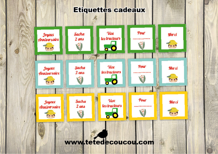 Pack Anniversaire Tracteur Personnalise Tete De Coucou