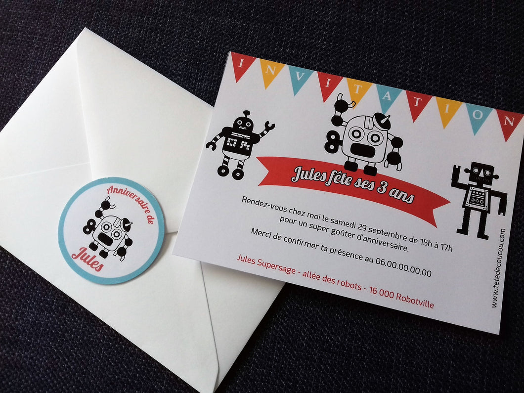 Pack Anniversaire Robot Personnalise Tete De Coucou