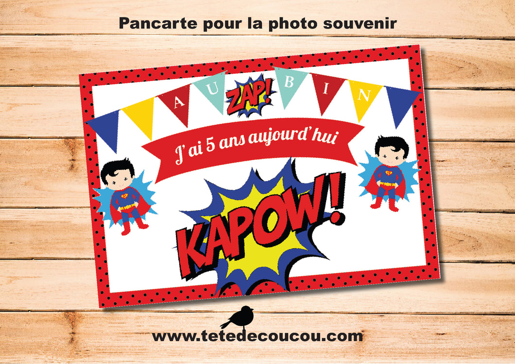 Kit Anniversaire Theme Super Heros A Imprimer Tete De Coucou