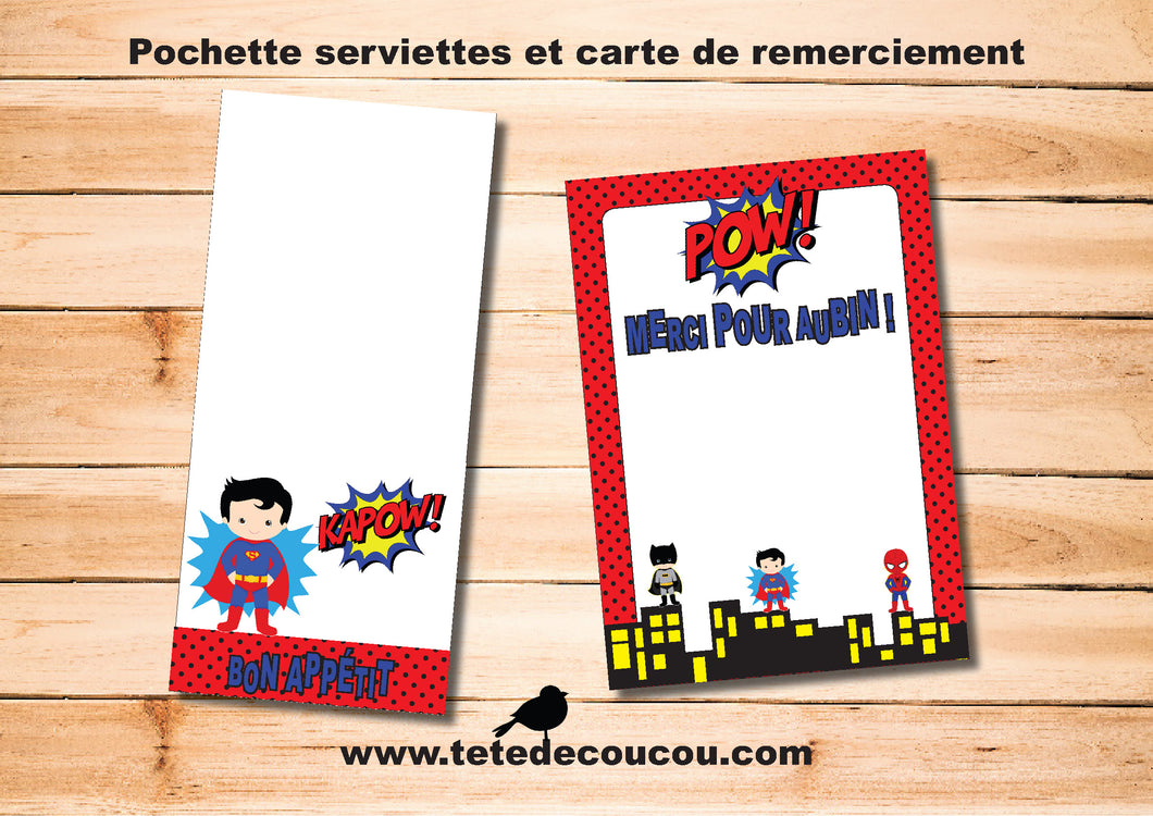 Kit Anniversaire Theme Super Heros A Imprimer Tete De Coucou