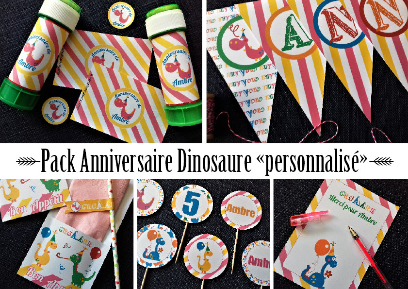 Pack Anniversaire Dinosaure Personnalise Tete De Coucou