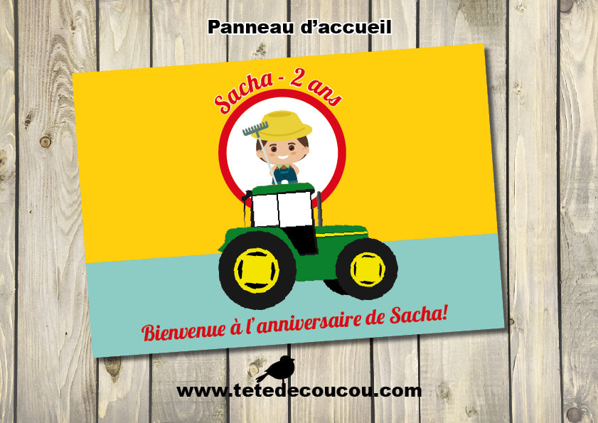 Pack Anniversaire Tracteur Personnalise Tete De Coucou