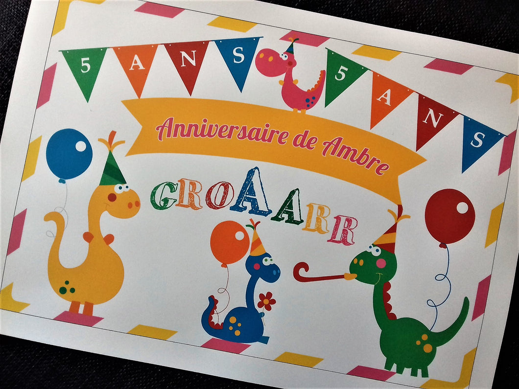 Pack Anniversaire Dinosaure Personnalise Tete De Coucou