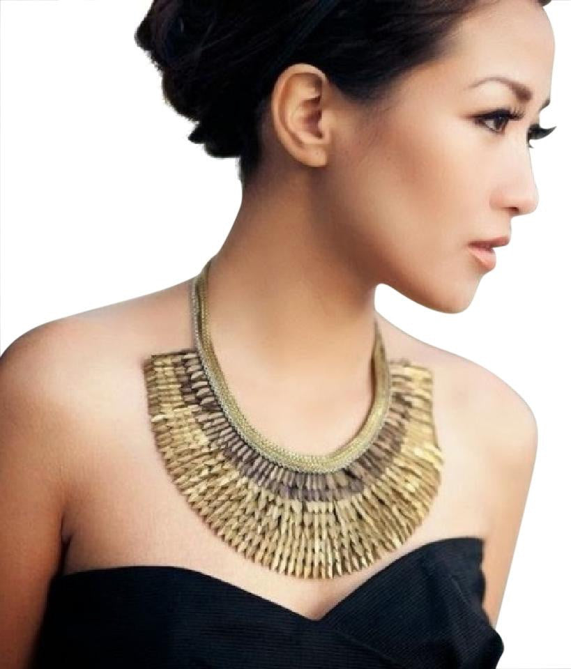 Stella \u0026 Dot Gold Pegasus Bib Necklace 