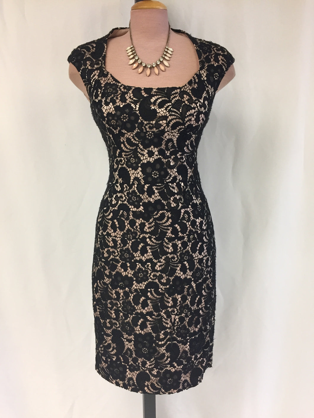 lace overlay cocktail dress