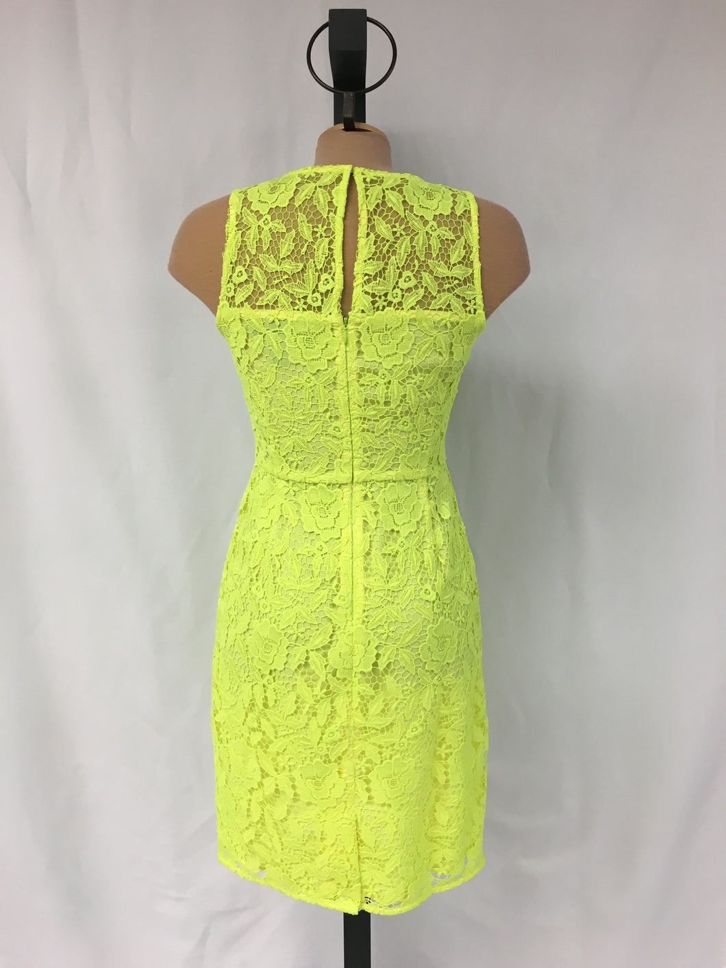 yellow lace sheath dress