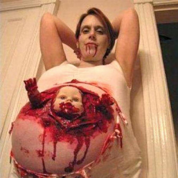 woman giving birth costume