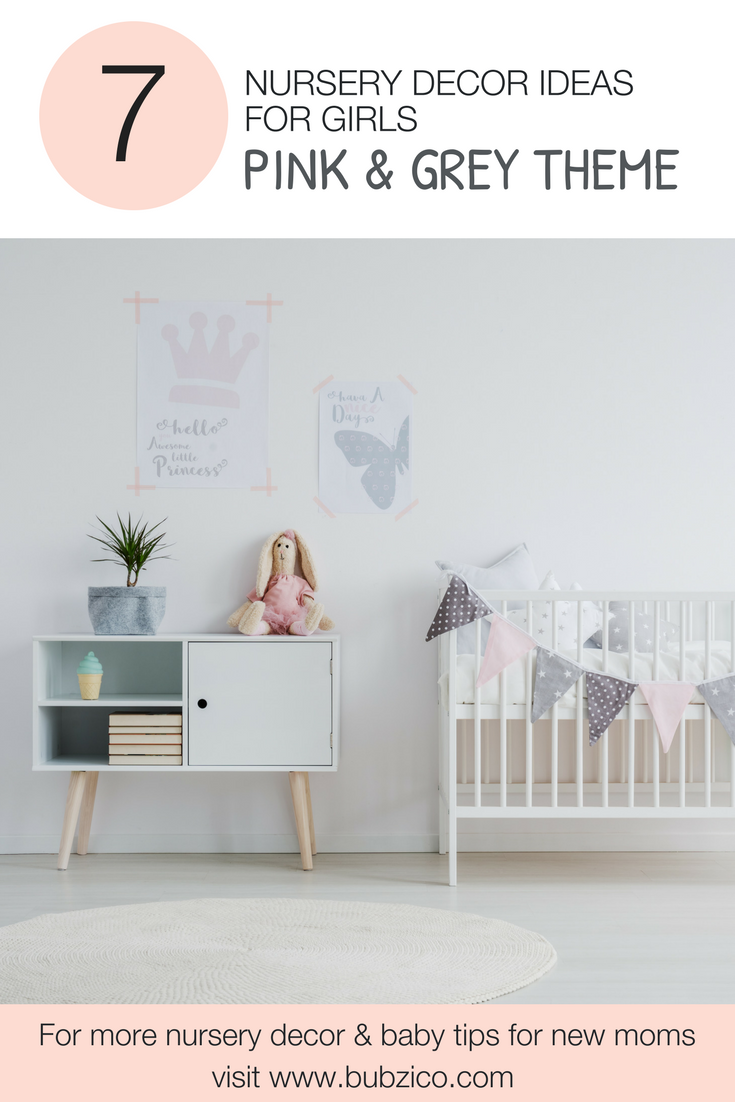 grey and pink baby room
