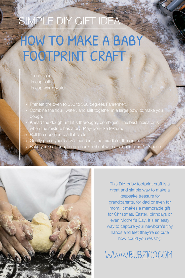 Simple DIY Gift Idea: Baby Footprint Keepsake Using Flour – Bubzi Co
