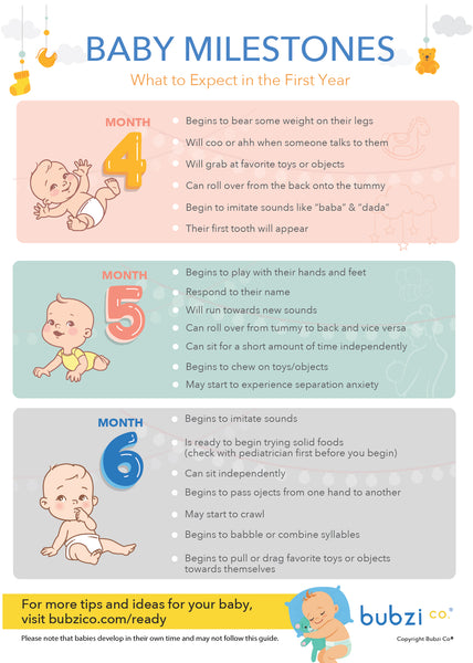 6 months milestones chart