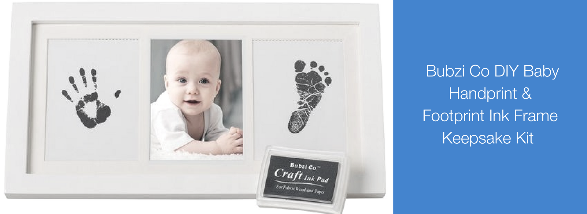 There’s so many ways you can use your baby’s hand and foot prints to create fun & lasting keepsake gifts for friends and family. Whether you create a baby shower invitation or a DIY Christmas ornament, it’s the perfect way to remember your newborn before their little hands & feet grow too big. If you’d rather buy a kit to save you time & money consider a DIY kit like Bubzi Co.'s Baby Handprint and Footprint Ink Frame Keepsake Kit. #BabyShowerGifts #NewBornPortraits #BabyCrafts #BabyArtPrint 