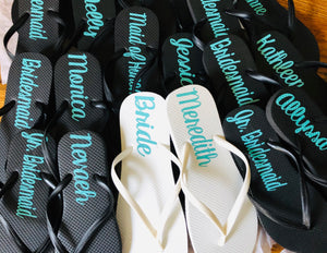 diy bridesmaid flip flops