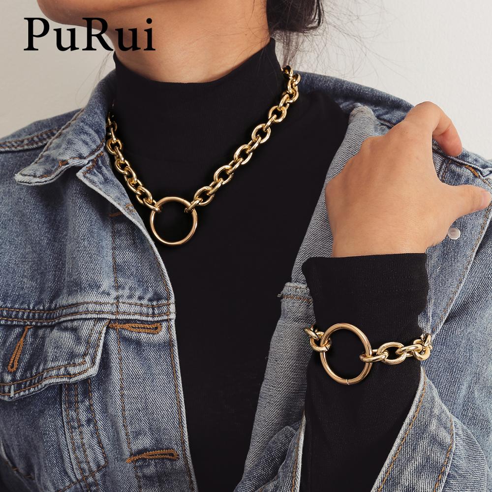 Purui Big Circle Pendant Link Chain Necklace Bracelet Cip Solutions