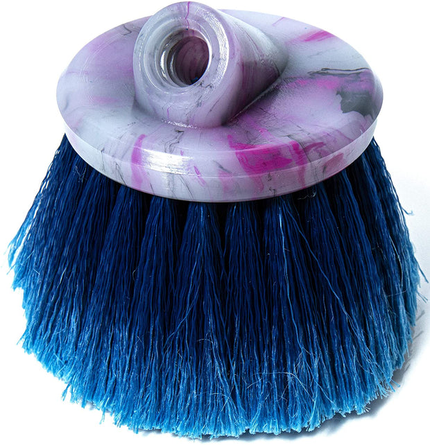 Teravan Blue Round Medium Firm Soft Flow-Thru Brush for Wheel and Util