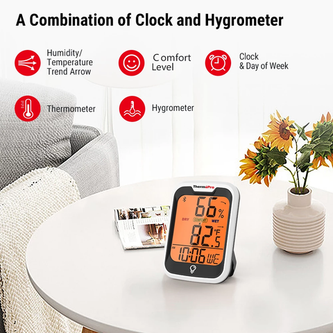 Thermopro Tp358w Hygrometer Indoor Thermometer For Home (ios & Android)  Bluetooth Hygrometer Thermometer Range To 260ft Humidity Monitor : Target