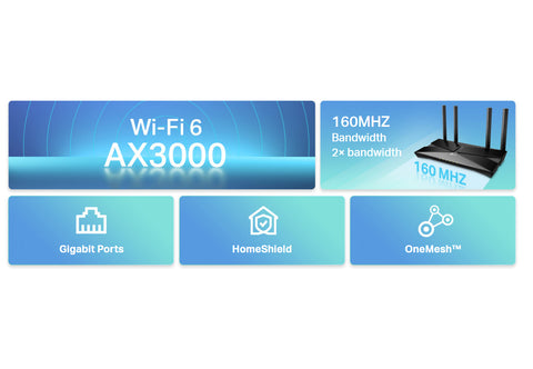 Routeur TP-Link AX3000 Dual-Band Wi-Fi 6 (ARCHERAX53)