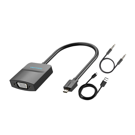 Vention ACNBB Câble convertisseur VGA mâle vers HDMI femelle avec audio  1080p 60 Hz 15 cm Noir