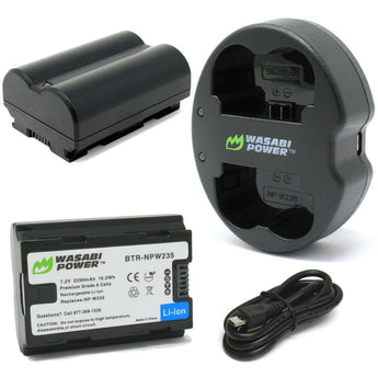Wasabi Power NP-W235 Battery (2-Pack) and Dual Charger for Fujifilm X-T4