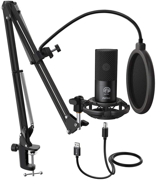 Fifine mikrofon arm stand-heavy duty boom arm, suspensjon saks justerbar  mikrofon stativ, for opptak av spill podcasting-bm63