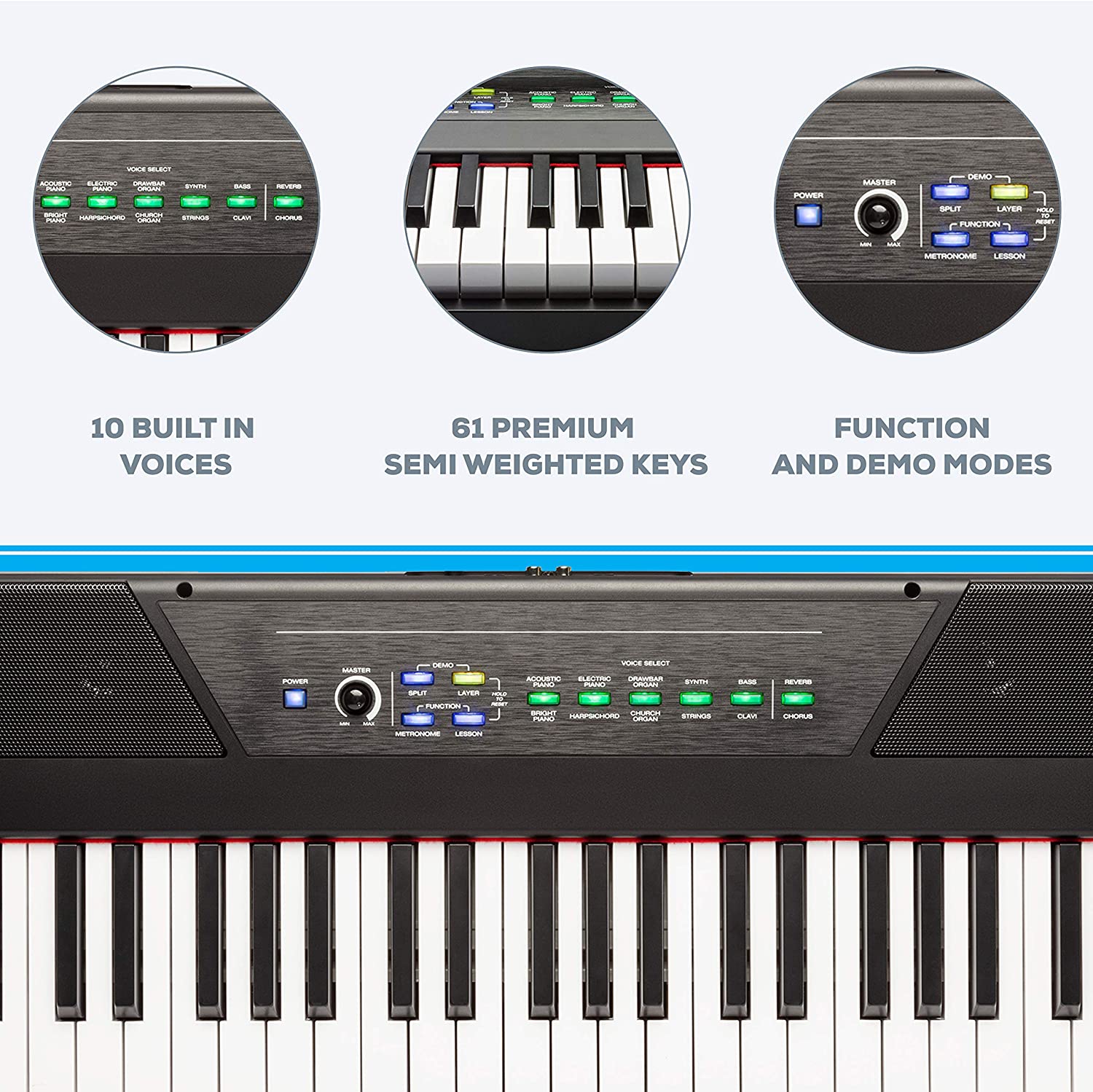 digital piano 61 weighted keys