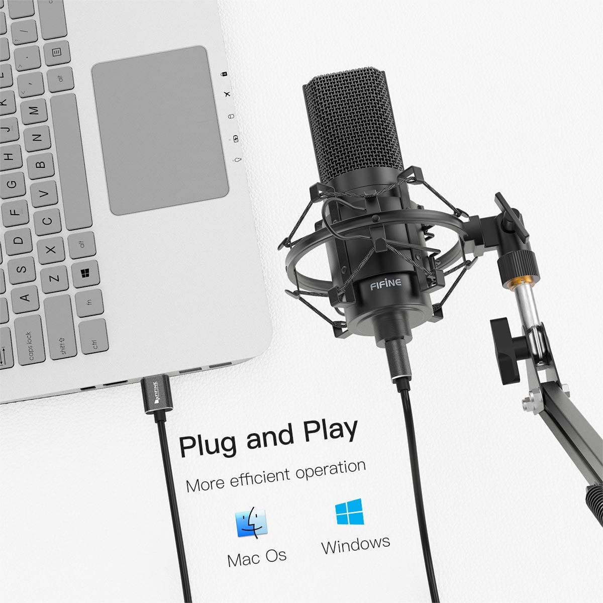 FIFINE K780 USB Streaming Microphone Kit, Condenser Studio Mic with Ar – JG  Superstore