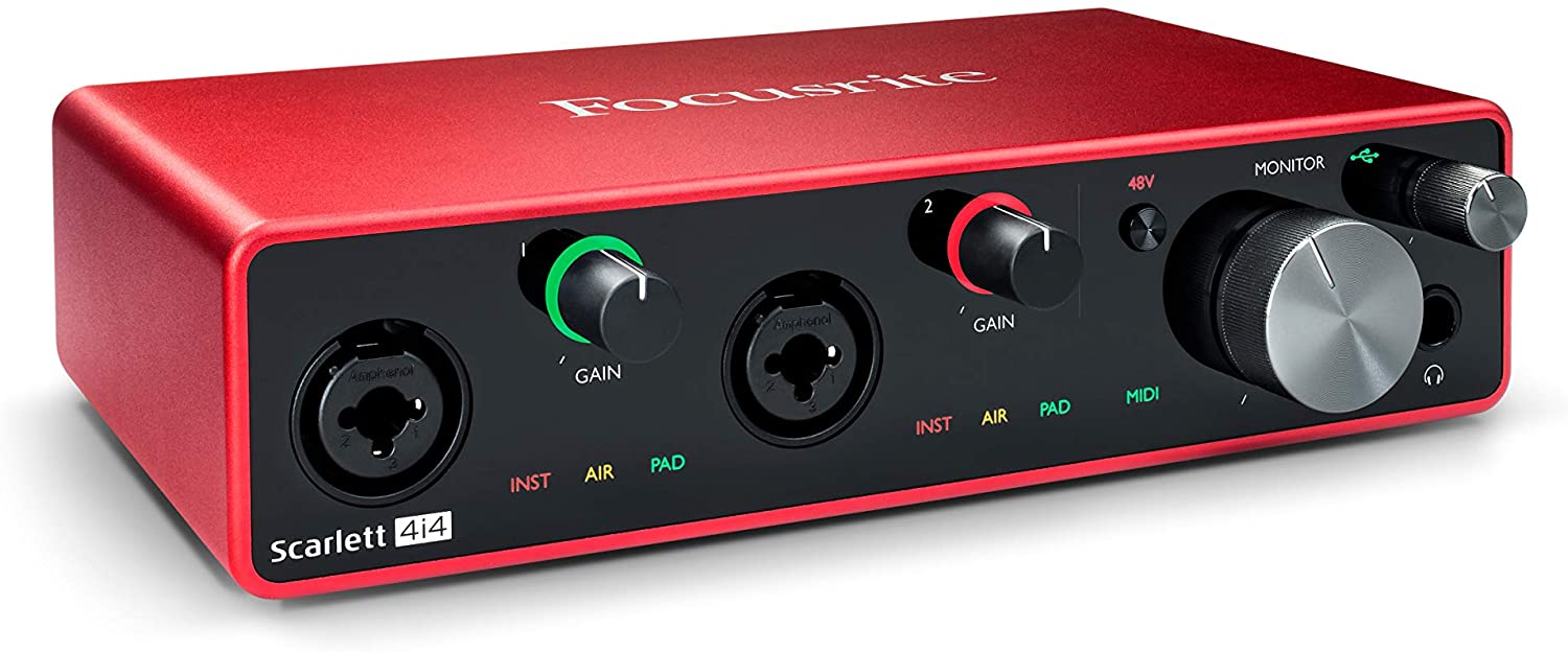 Focusrite Scarlett 4i4 (3rd Gen) USB Audio Interface with Pro