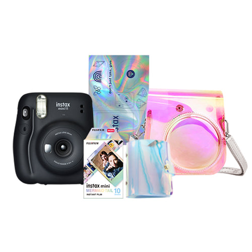 Fujifilm Instax Mini 11 Instant Camera Prism Edition Package Limited Holographic Summer Collection Set (Blush Pink, Sky Blue, Charcoal Gray, Ice White, Lilac Purple)