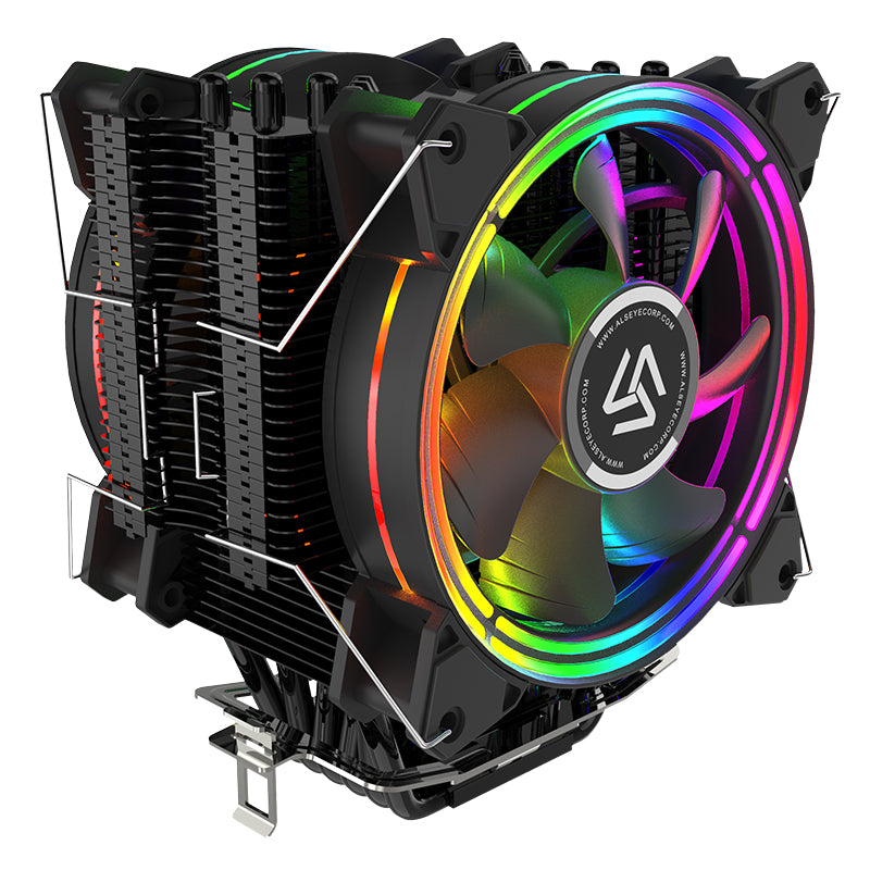 Alseye H120D RGB Dual RGB Fans CPU Cooler with 6 Heatsink Heat P – JG