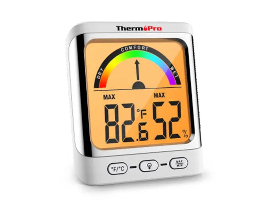 Thermopro Tp55w Digital Hygrometer Indoor Thermometer Humidity Gauge With  Jumbo Touchscreen And Backlight Temperature Humidity Monitor In Black :  Target