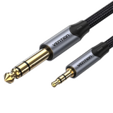Vention TRS 3.5mm Male to 6.5mm Male Cotton Braided Gold Plated (BAU) Audio Cable for Amplifiers, Musical Instruments, Sound Box, Laptops (Available in Different Lengths)