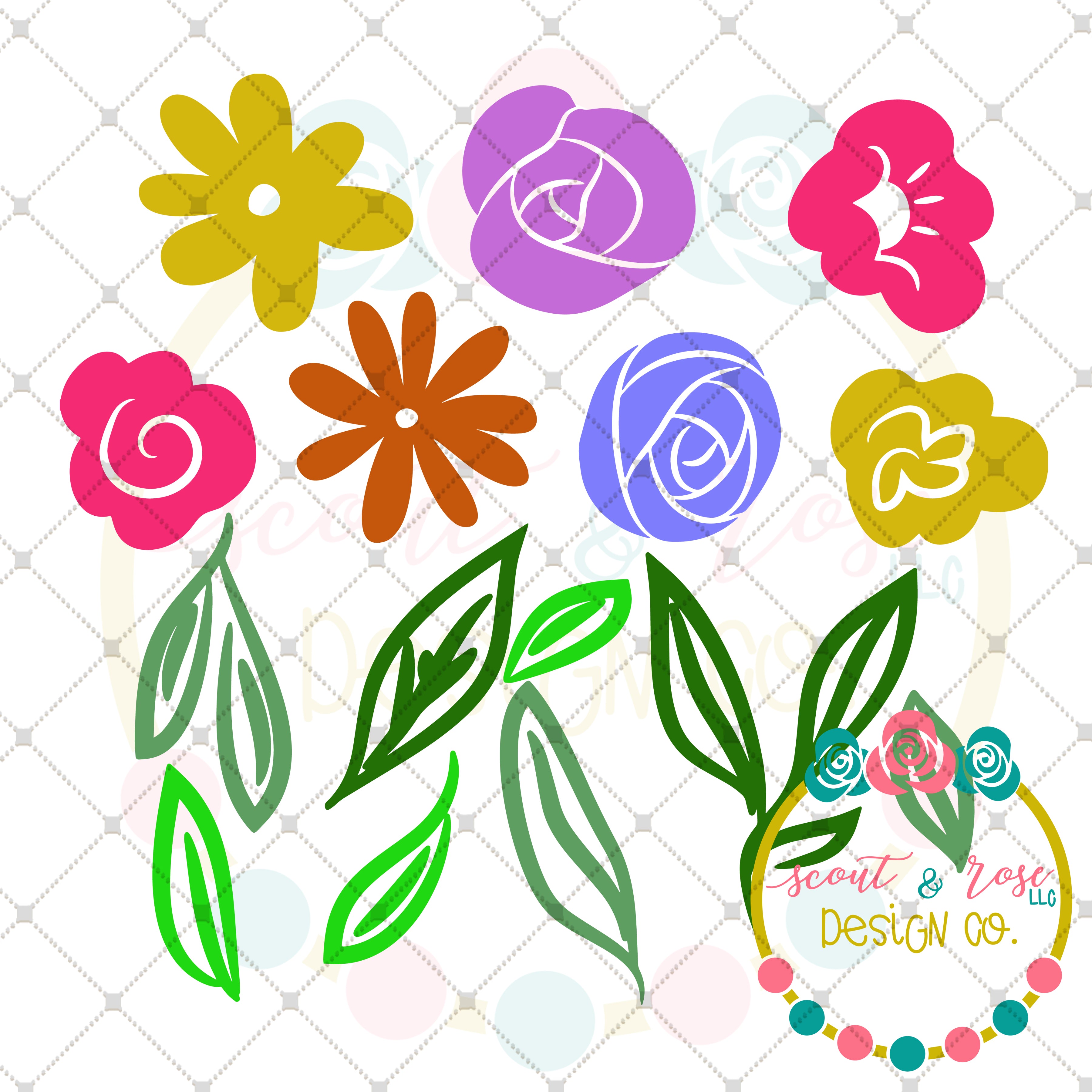 Download Design Your Own Floral Banner Set Svg Dxf Png Scout And Rose Design Co