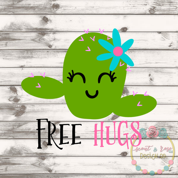 Floral Cactus Hug Svg Dxf Png Scout And Rose Design Co