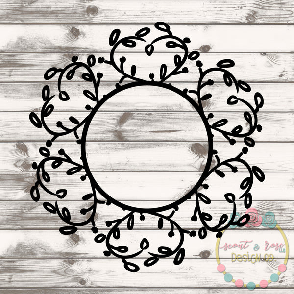 Download Vine Wreath Monogram Frame SVG DXF PNG - Scout and Rose ...