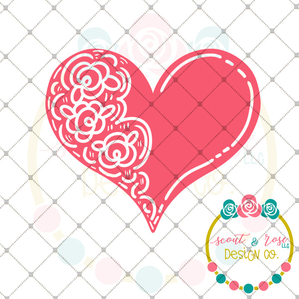 Download Floral Heart SVG DXF PNG - Scout and Rose Design Co