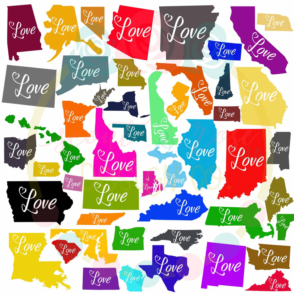 Download Love Home State Bundle SVG DXF PNG - Scout and Rose Design Co