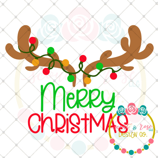 Download Merry Christmas Antler Lights SVG DXF PNG - Scout and Rose ...