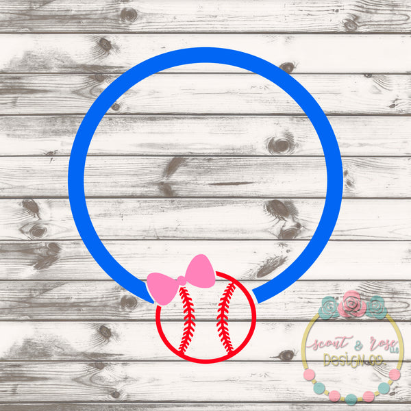 Download Baseball Bow Monogram Frame SVG DXF PNG - Scout and Rose ...