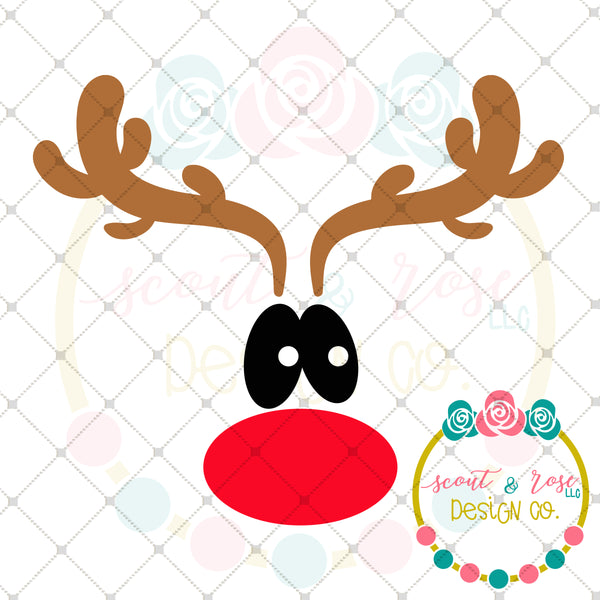 Download Cute Rudolph SVG DXF PNG - Scout and Rose Design Co