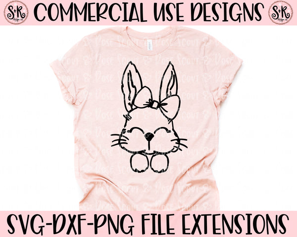 Download Bunny Bow Line Art SVG DXF PNG (2020) - Scout and Rose ...