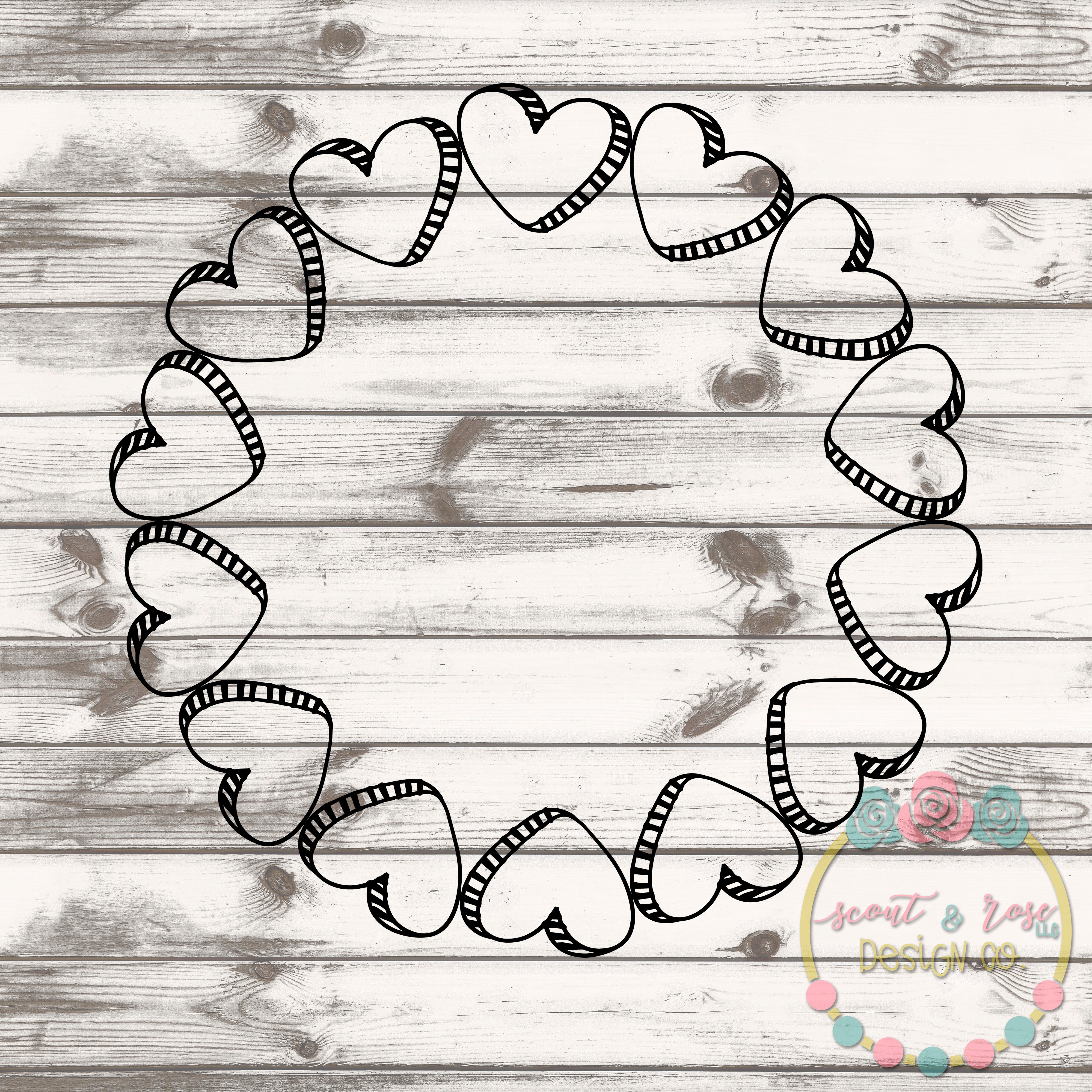 Download Conversation Heart Monogram Frame Svg Dxf Png Scout And Rose Design Co