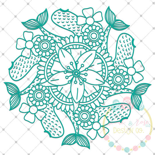 Download Mermaid Tail Zentangle Svg Dxf Png Scout And Rose Design Co