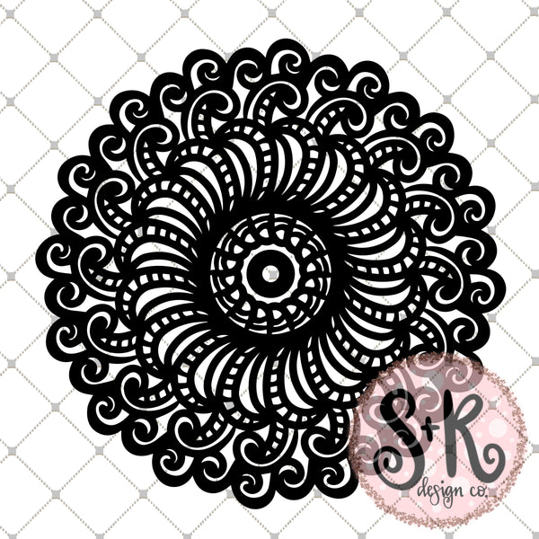 Download Hand Drawn Dimensional Spiral Mandala SVG DXF PNG (2019) - Scout and Rose Design Co