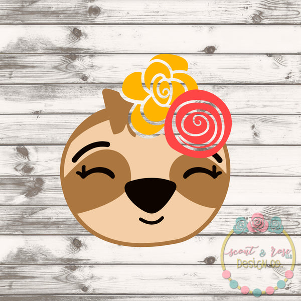 Download Floral Sloth Girl SVG DXF PNG - Scout and Rose Design Co
